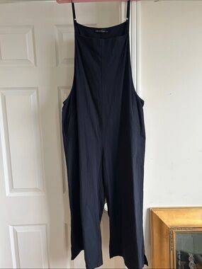 Zanzea Navy Relaxed Harem-Style Jumpsuit with pockets